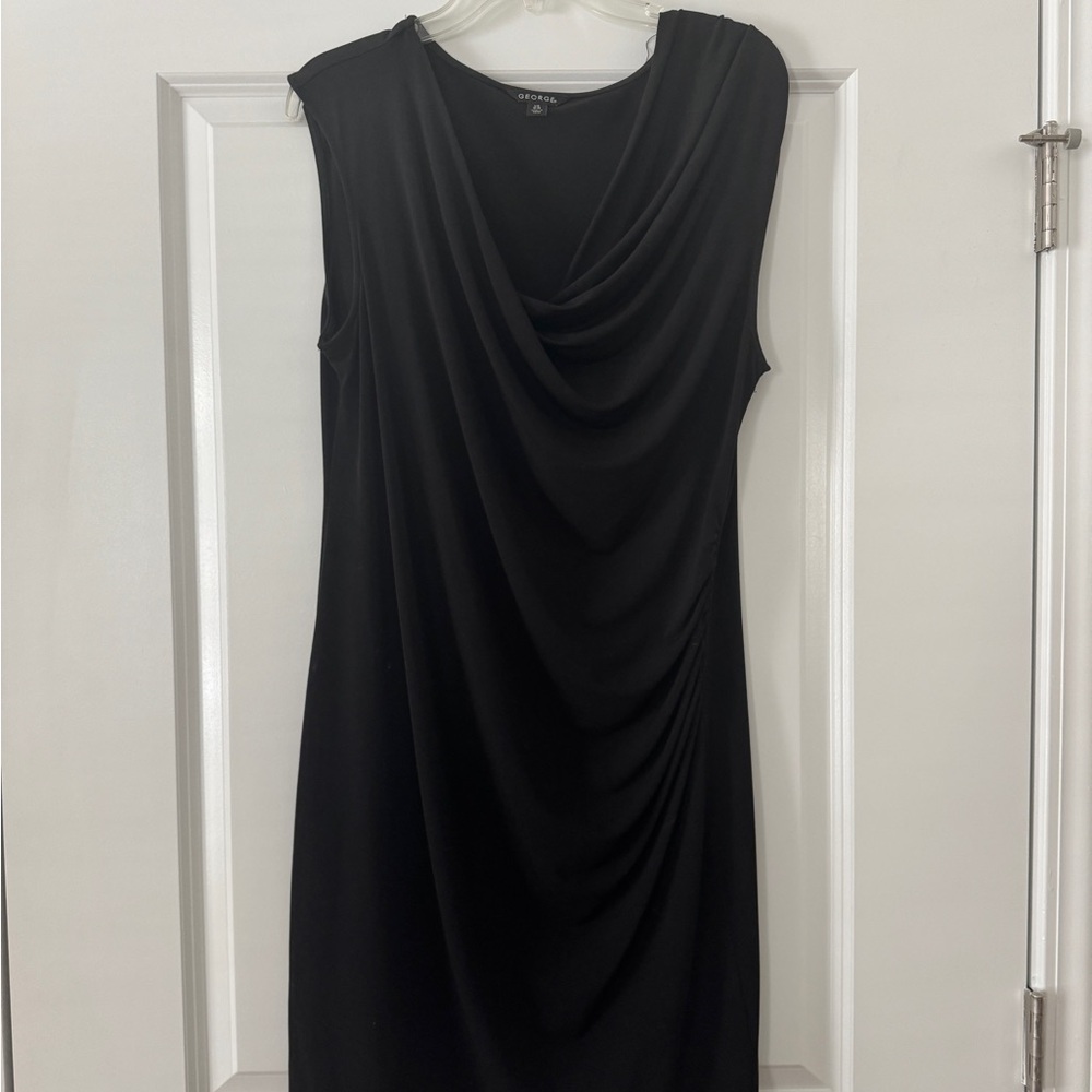 George Black Draped Midi Dress